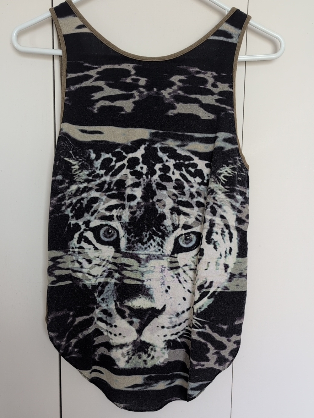 One Teaspoon  Leopard Face Tank Top